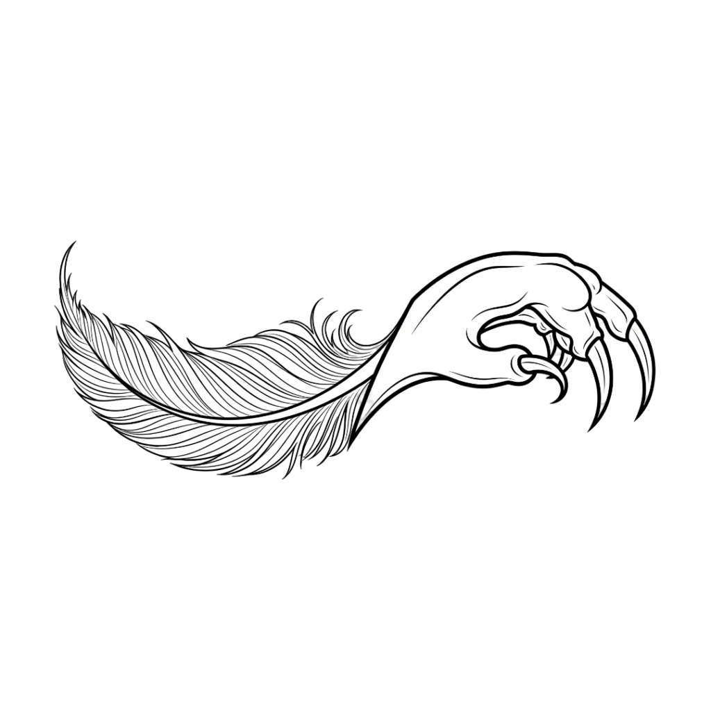 plume-griffe, symbole de la dualité